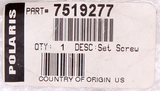 Genuine Polaris Set Screw Part Number - 7519277