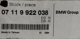 BMW Hex Nut Part Number - 07119922038