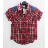 Harley-Davidson Denim Accent Short Sleeve Plaid Shirt Size Small 96006-18VW/000S