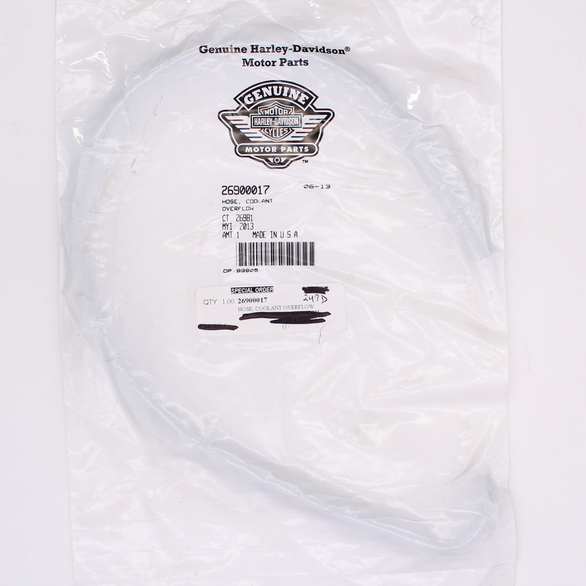 HarleyDavidson Coolant Overflow Hose PN 26900017 Kiwi Sports, LLC