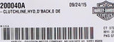 Harley-Davidson Kit - Clutchline, Hyd, D'Back, 0 De Part Number - 37200040A
