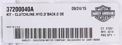 Harley-Davidson Kit - Clutchline, Hyd, D'Back, 0 De Part Number - 37200040A