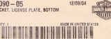 Genuine Harley-Davidson License plate Bottom Bracket Part Number - 60090-05