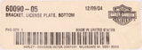 Genuine Harley-Davidson License plate Bottom Bracket Part Number - 60090-05