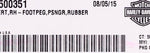 Genuine Harley-Davidson Foot Peg Insert Part Number - 50500351