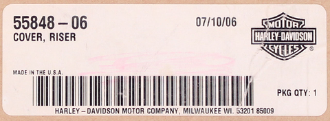Genuine Harley-Davidson Riser Cover Part Number - 55848-06