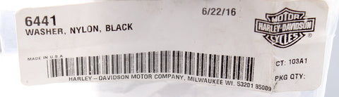 Harley-Davidson Nylon Washer (Black) Part Number - 6441