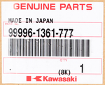 Genuine Kawasaki Seat Cowl Kit Part Number - 99996-1361-777
