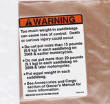Saddle Bag Label Part Number - 90820-93D For Harley-Davidson