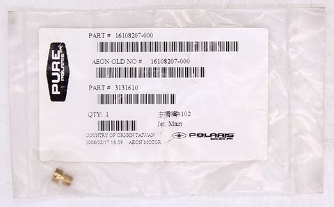 Genuine Polaris Main Jet Part Number - 3131610