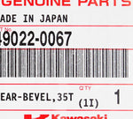 Genuine Kawasaki Gear Bevel Part Number - 49022-0067