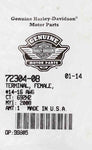 Genuine Harley-Davidson Female Terminal  Part Number - 72304-08