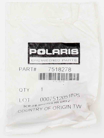 Genuine Polaris Hex Flange Bolt 3/8-16x2 Part Number - 7518278
