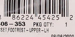 Upper Left Footrest Part Number - 4606-353 For Arctic Cat