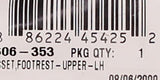 Upper Left Footrest Part Number - 4606-353 For Arctic Cat