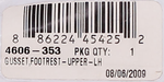 Upper Left Footrest Part Number - 4606-353 For Arctic Cat