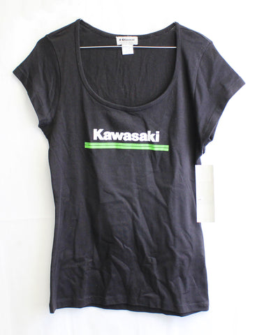 Kawasaki 3 Green Lines Dolman Tee Part Number - K0192547BKLG