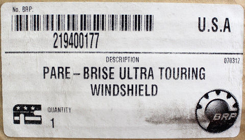 BRP Ultra Touring Windshield Part Number - 219400177
