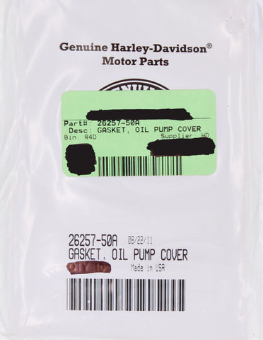 Genuine Harley-Davidson Oil Pump Gasket Part Number - 26257-50A