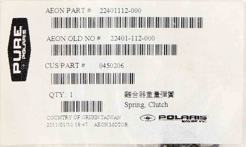 Genuine Polaris Spring Part Number - 22401112-000