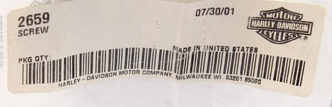 Genuine Harley-Davidson Screw Part Number - 2659 (Pack of 2)