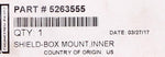 Genuine Polaris Inner Shield Box Mount Part Number - 5263555