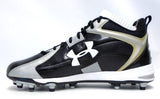 Under Armour Combat GT Mid Black and Silver Football Cleats - Size 15