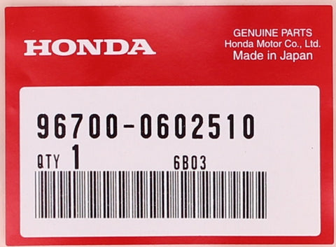Genuine Honda Bolt Part Number - 96700-0602510