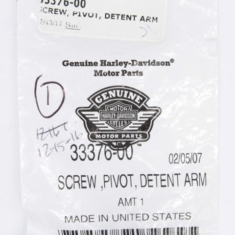 Harley-Davidson Pivot Detent Arm Screw Part Number - 33376-00