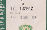 Genuine Land Rover Grease Nipple Part Number - TYL100040