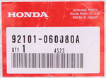 Genuine Honda Hex Bolt Part Number - 92101-06008-0A