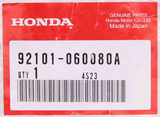Genuine Honda Hex Bolt Part Number - 92101-06008-0A