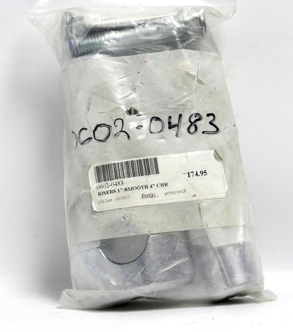 1" Smooth Risers 4" Chr Part Number - 0602-0483 For Harley-Davidson
