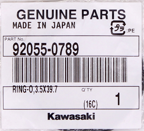 Genuine Kawasaki O-Ring Part Number - 92055-0789