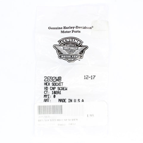 Harley-Davidson Screw, Hex Socket Head Cap Part Number - 2692Wb (Pack Of 2)