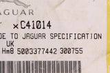 Jaguar Foam Pad, A/C Drier Bracket Part Number - C41014