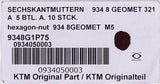 KTM OEM Hexagon Nut Din0934-M 5 0934050003