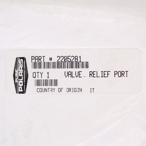 Genuine Polaris Relief Valve Part Number - 2205281