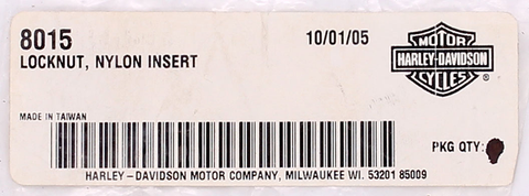 Genuine Harley-Davidson Nylon Nut   Part Number - 8015