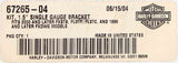 Genuine Harley-Davidson Single Gauge Bracket Part Number - 67265-04