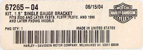 Genuine Harley-Davidson Single Gauge Bracket Part Number - 67265-04