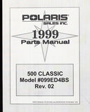 Polaris 500 Classic Parts Manual 99" PN 9914830