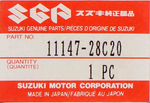 Genuine Suzuki O-Ring Part Number - 11147-28C20