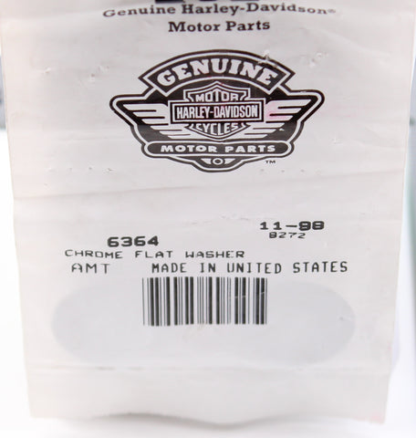 Genuine Harley-Davidson Chrome Flat Washer Part Number - 6364