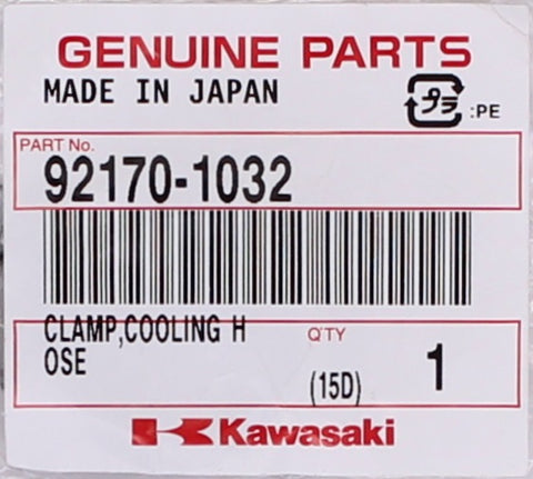 Genuine Kawasaki Cooling Hose Clamp Part Number - 92170-1032