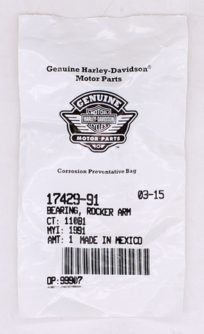 Genuine Harley-Davidson Rocker Arm Bearing Part Number - 17429-91