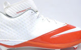 Nike Lunar Super Bad Pro D Orange and White Football Cleats - Size 16