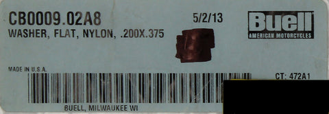 Buell Nylon Flat Nylon Washer .200x.375 Part Number - CB0009.02A8