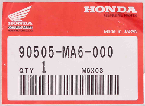 Genuine Honda Washer Part Number - 90505-MA6-000