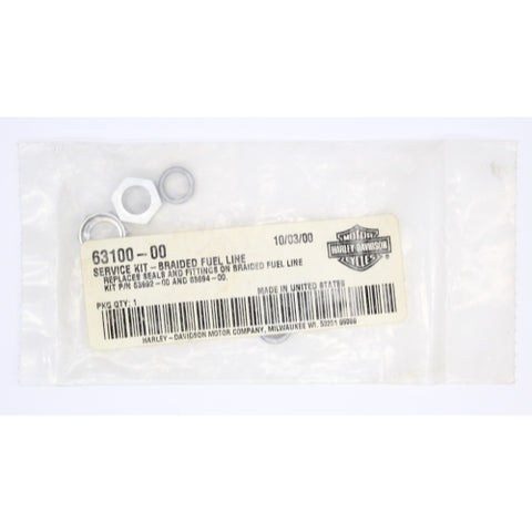 Harley-Davidson Braided Fuel Line Service Kit Part Number - 63100-00